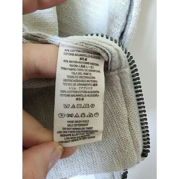 Free People Women's Size Small Gray Knit Snap Button Sweater Side Zippers - Picture 9 of 11